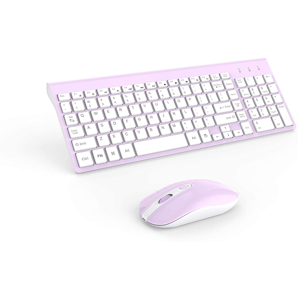 Purple wireless mouse and keyboard set